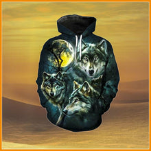 Load image into Gallery viewer, 3D Moon Wolves Hoodie