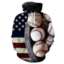Load image into Gallery viewer, Baseball 3D hoodie V4 (Check your size in description)