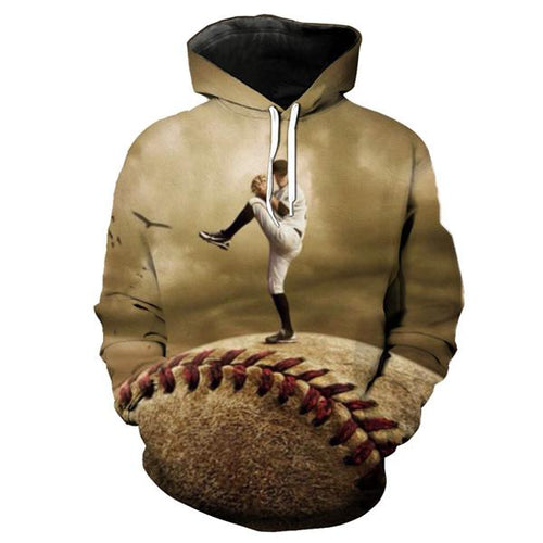 Baseball 3D hoodie V2 (Check your size in description)