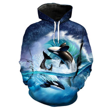 Load image into Gallery viewer, 3D Hoodie Dolphin V9 (Check size detail in description)