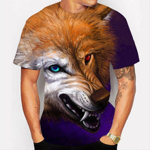 Load image into Gallery viewer, 3D Oil Painting Yellow Wolf Print Casual T-Shirt EUR Size