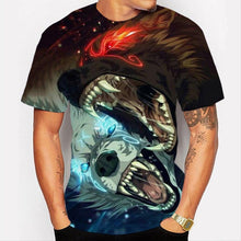 Load image into Gallery viewer, 3D Fun cartoon double wolf bite T-shirt EUR Size