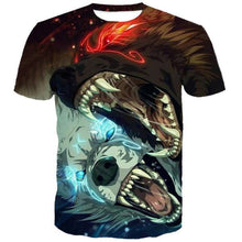 Load image into Gallery viewer, 3D Fun cartoon double wolf bite T-shirt EUR Size