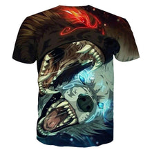 Load image into Gallery viewer, 3D Fun cartoon double wolf bite T-shirt EUR Size