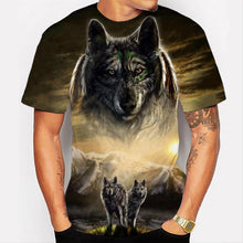 Load image into Gallery viewer, 3D Fashion Unisex Snow Mountain Prairie wolf Print Short Sleeve T-Shirt Top EUR Size