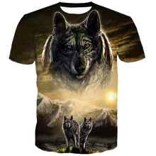 Load image into Gallery viewer, 3D Fashion Unisex Snow Mountain Prairie wolf Print Short Sleeve T-Shirt Top EUR Size