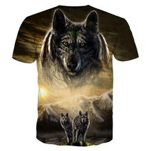 Load image into Gallery viewer, 3D Fashion Unisex Snow Mountain Prairie wolf Print Short Sleeve T-Shirt Top EUR Size
