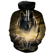 Load image into Gallery viewer, 3D Unisex casual pullover snow mountain grassland wolf  EUR SIZE