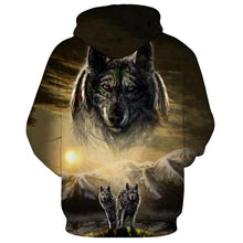 Load image into Gallery viewer, 3D Unisex casual pullover snow mountain grassland wolf  EUR SIZE