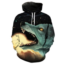 Load image into Gallery viewer, 3D Cool Unisex sweatshirt midnight roaring fire wolf print EUR SIZE