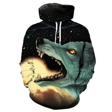Load image into Gallery viewer, 3D Cool Unisex sweatshirt midnight roaring fire wolf print EUR SIZE