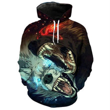 Load image into Gallery viewer, 3D Fashion Series Hoodie Double Wolf Bite Cool Pullover EUR SIZE