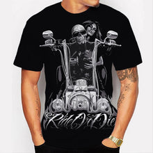 Load image into Gallery viewer, 3D Cool Undead Motorcycle Beauty Lady Print Skull Series T shirt EUR Size