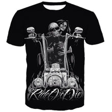 Load image into Gallery viewer, 3D Cool Undead Motorcycle Beauty Lady Print Skull Series T shirt EUR Size