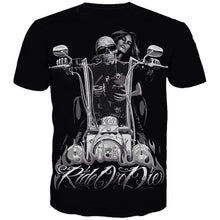 Load image into Gallery viewer, 3D Cool Undead Motorcycle Beauty Lady Print Skull Series T shirt EUR Size