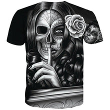 Load image into Gallery viewer, 3D Skull series makeup beauty lady print cool Tshirt EUR Size