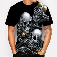 Load image into Gallery viewer, 3D Fun Undead Music Party Black Short Sleeve Skull T-Shirt EUR Size