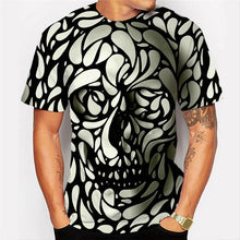 Load image into Gallery viewer, 3D Fashion Flower Skull Print Unisex Short-sleeved T-shirt EUR Size