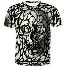 Load image into Gallery viewer, 3D Fashion Flower Skull Print Unisex Short-sleeved T-shirt EUR Size