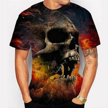 Load image into Gallery viewer, 3D Casual T shirt Lava Flames Skull Printed Fashion Short Sleeve T-Shirts EUR Size