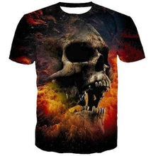 Load image into Gallery viewer, 3D Casual T shirt Lava Flames Skull Printed Fashion Short Sleeve T-Shirts EUR Size