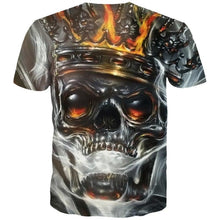 Load image into Gallery viewer, 3D Fashion Metal Crown Skull Print Cool Short Sleeve T-Shirt EUR Size