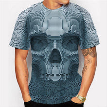 Load image into Gallery viewer, 3D skull series metal skull printing cool street clothing fashion T-shirt EUR Size