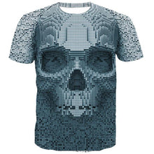 Load image into Gallery viewer, 3D skull series metal skull printing cool street clothing fashion T-shirt EUR Size