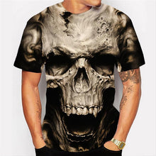 Load image into Gallery viewer, 3D skull series fashion short-sleeved T-shirt EUR Size