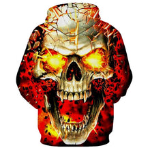Load image into Gallery viewer, 3D Burst Flame Skull Cool Hoodie Sweatshirt Pullover Streetwear EUR SIZE