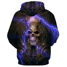 Load image into Gallery viewer, 3D Lightning stone statue skull printed hoodie pullover hip hop sweatshirt EUR SIZE