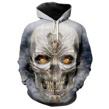 Load image into Gallery viewer, 3D Cool mechanical metal skull fashion hoodie sweatshirt streetwear casual pullover EUR SIZE