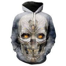 Load image into Gallery viewer, 3D Cool mechanical metal skull fashion hoodie sweatshirt streetwear casual pullover EUR SIZE