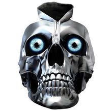 Load image into Gallery viewer, 3D metal skull mask  hip hop hoodie pullover sportswear EUR SIZE