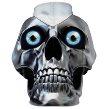 Load image into Gallery viewer, 3D metal skull mask  hip hop hoodie pullover sportswear EUR SIZE