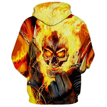 Load image into Gallery viewer, 3D Cool flame skull printing hip hop street fashion hoodie sweatshirt pullover EUR SIZE