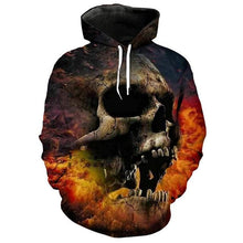 Load image into Gallery viewer, 3D Flame starry howling skull Print Fashion  Hoodie Pullover Sweatshirt  EUR SIZE