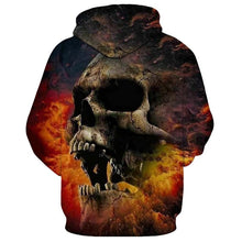Load image into Gallery viewer, 3D Flame starry howling skull Print Fashion  Hoodie Pullover Sweatshirt  EUR SIZE