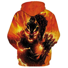 Load image into Gallery viewer, 3D skull series flame ghost fashion hoodie sweatshirt hip hop pullover EUR SIZE