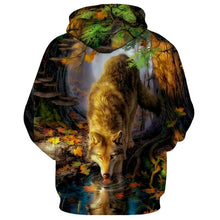 Load image into Gallery viewer, 3D Drink water Wolf Print Fun Pullover Hoodie