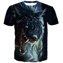 Load image into Gallery viewer, 3D Angry Roaring Wolf Print Short Sleeve T-Shirt