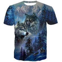 Load image into Gallery viewer, 3D Fun Snow Mountain Forest Wolves T-shirt