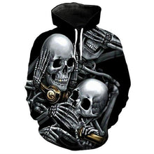 Load image into Gallery viewer, 3D Skull Hoodie Collection V19