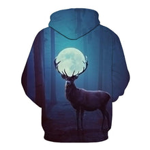 Load image into Gallery viewer, 3D Sweatshirt Moon Reindeer Print Hoodie Pullover