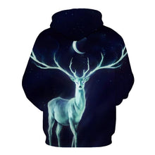 Load image into Gallery viewer, 3D Flame Star Deer Print Fashion Hoodie
