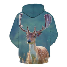 Load image into Gallery viewer, 3D Sika deer print hoodie sweatshirt