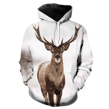 Load image into Gallery viewer, 3D Casual Unisex Sweatshirt Snowflake Reindeer Print Fashion Hoodie