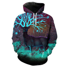 Load image into Gallery viewer, 3D Fairytale Forest Deer Print Fun Hoodie