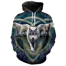 Load image into Gallery viewer, 3D Running wolves Hoodie