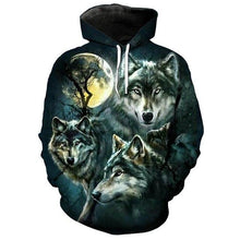 Load image into Gallery viewer, 3D Moon Wolves Hoodie